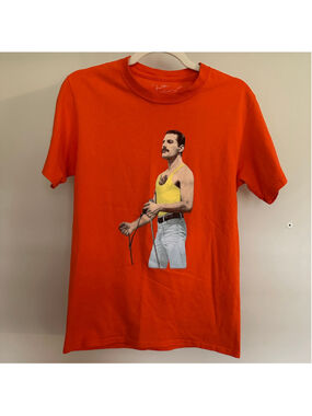 Freddie Mercury Official Merch T Shirt Orange Graphic Tee Mens Size S